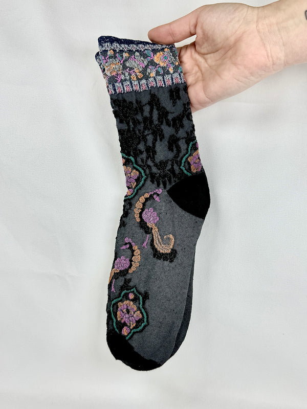 Calcetines Mujer Pasley Pavo Real Negro