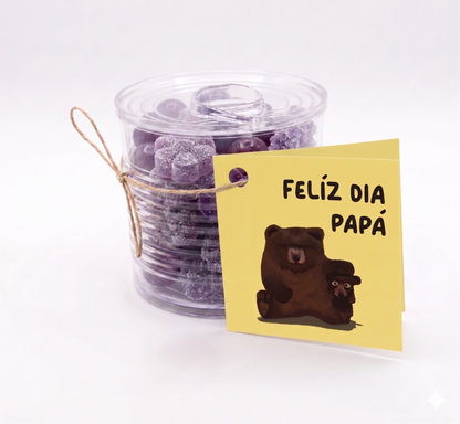 Bote o Lata de Caramelos con Mensaje Feliz Día Papá
