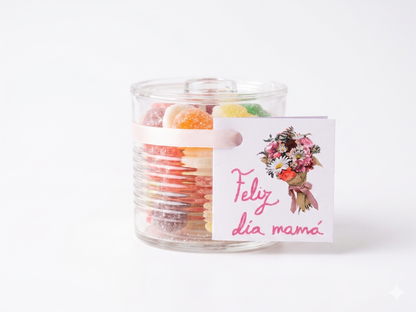 Bote o Lata de Caramelos con Mensaje Feliz Día Mamá