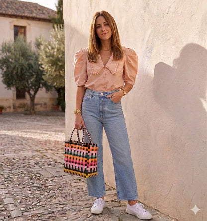Blusa Cuello Bebé Manga Abullonada