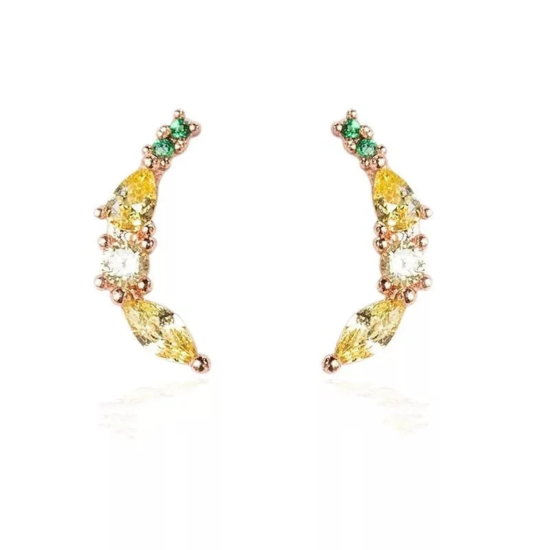 Mini Pendientes Plátano Brillantes