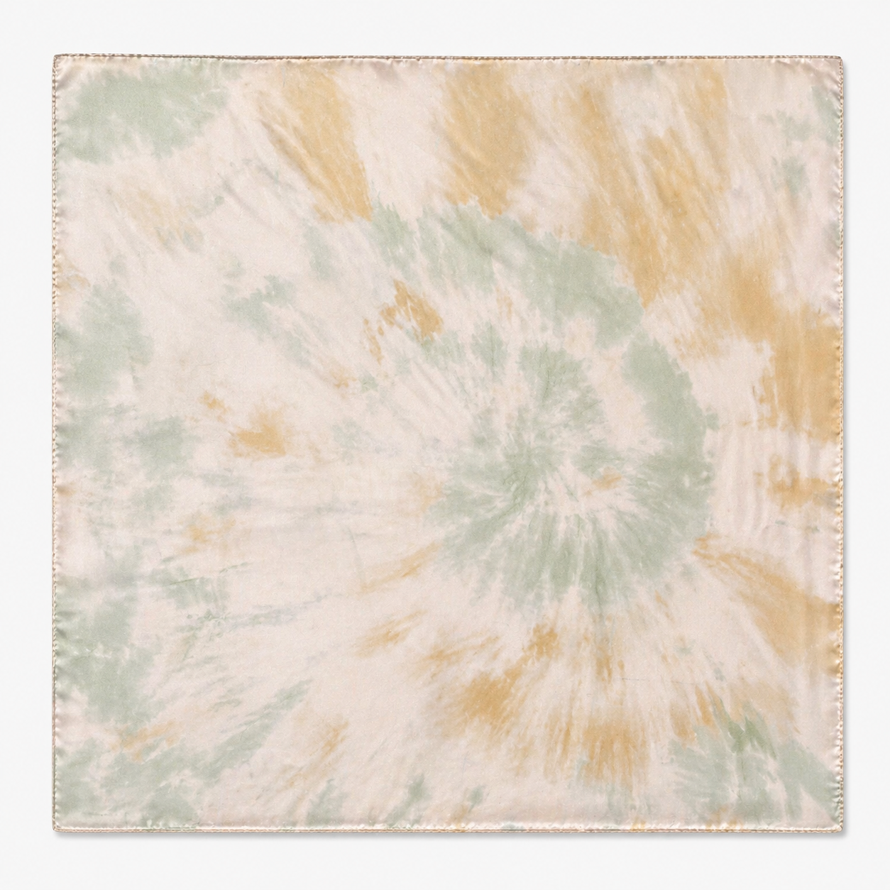 Pañuelo Tie Dye En Espiral Verde Beige