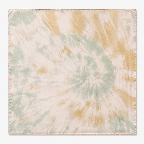 Pañuelo Tie Dye En Espiral Verde Beige
