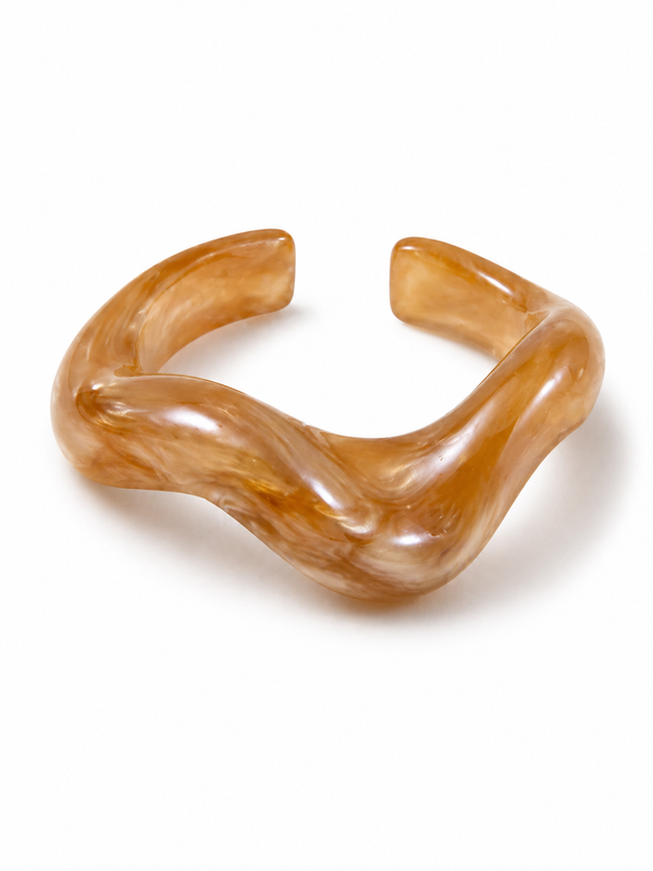Pulsera Resina Flor Ocre Claro