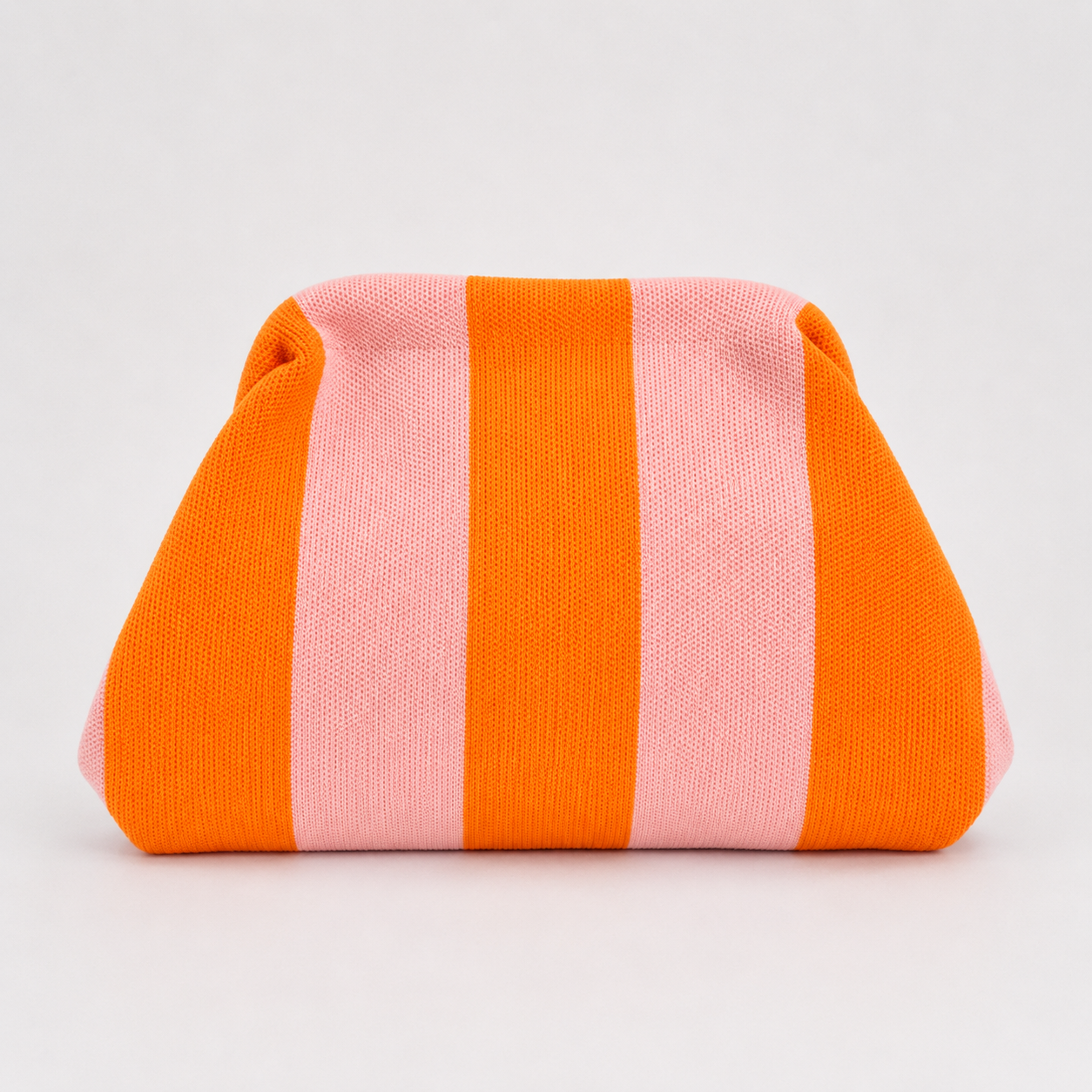 Clutch Bolso de Mano Rayas Naranja y Rosa Empolvado Rayas Naranja y Rosa Empolvado