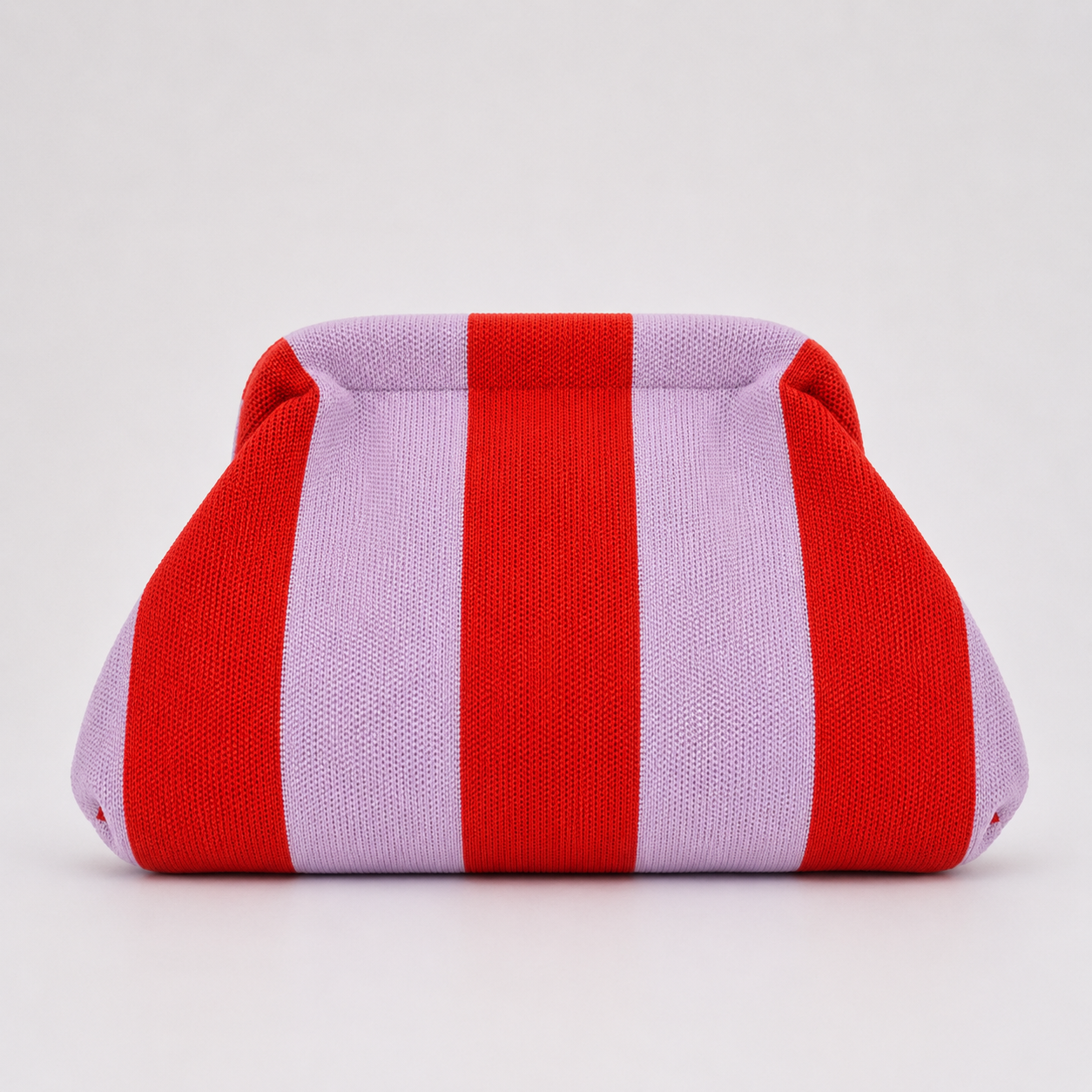 Clutch Bolso de Mano Rayas Lavanda y Rojo