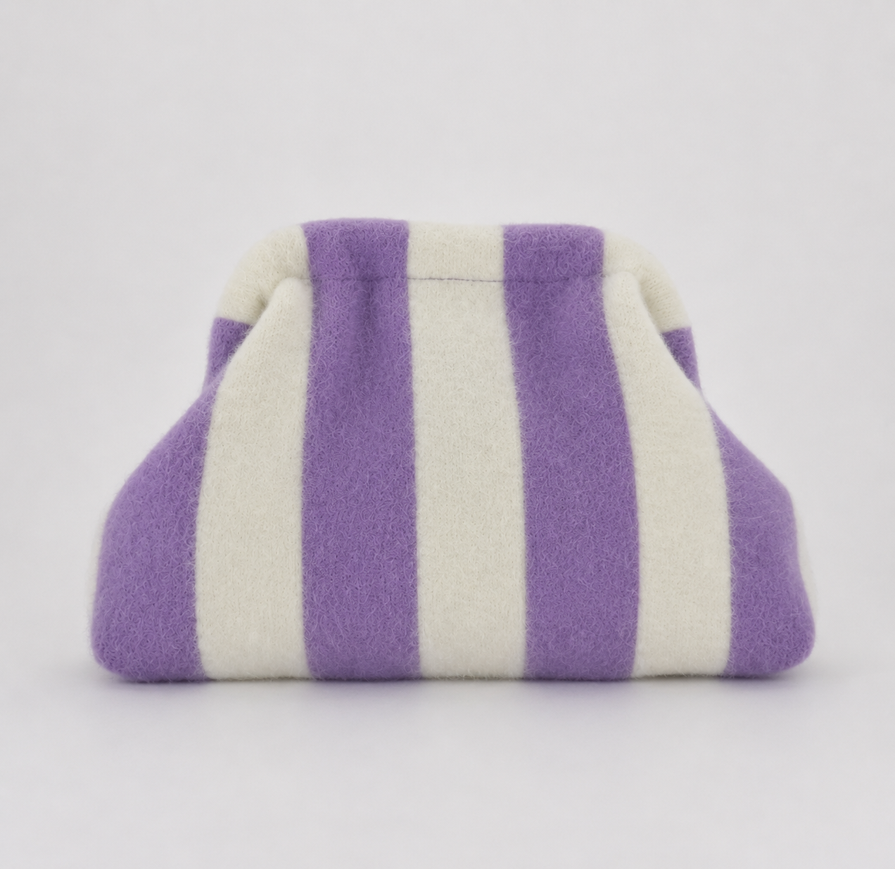 Clutch Bolso de Mano Rayas Morado Blanco de Pelito