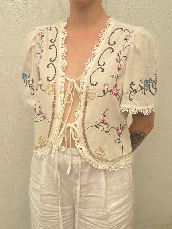 Blusa Mantel Punto de Cruz