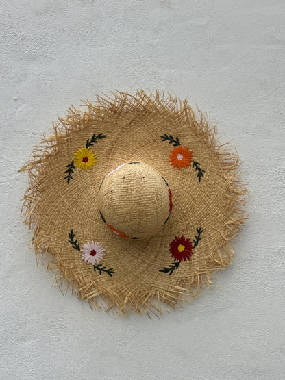 Maxi Sombrero Flores Bordadas