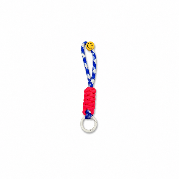 Llavero Smiley Azul con Fucsia