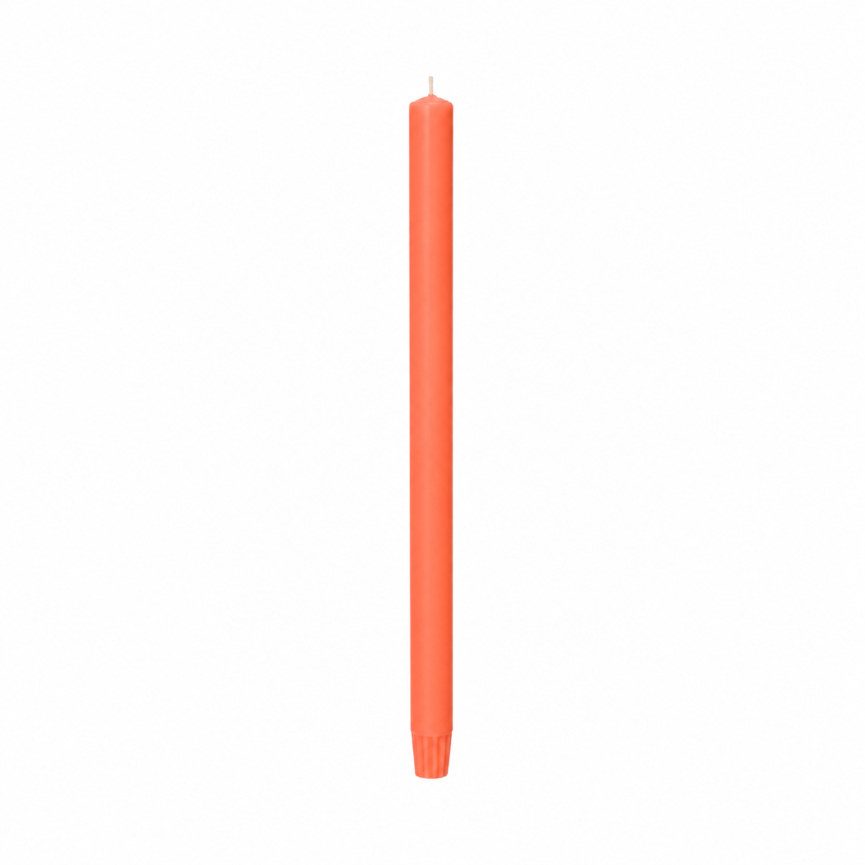 Plain Taper Candle Light Coral Orange