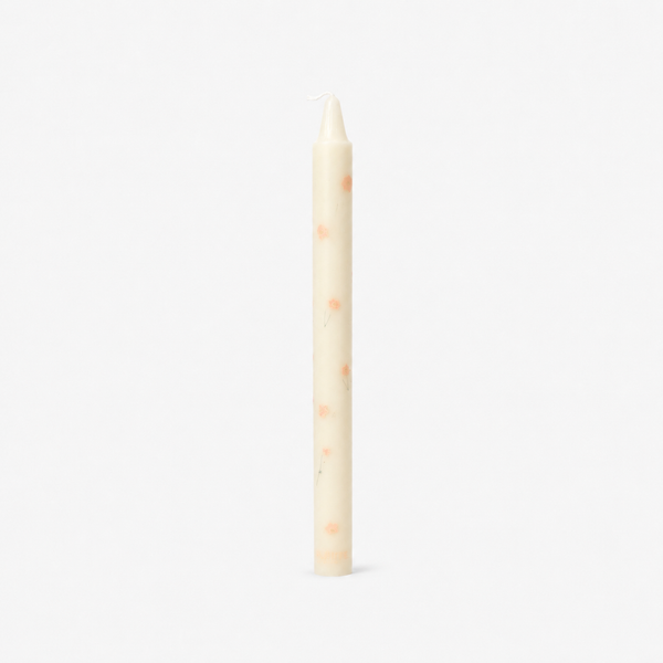 Vela de Candelabro Blanca Flores Fresa