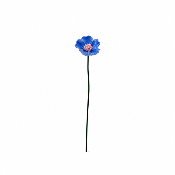 Flor Cerámica Azul Rosa