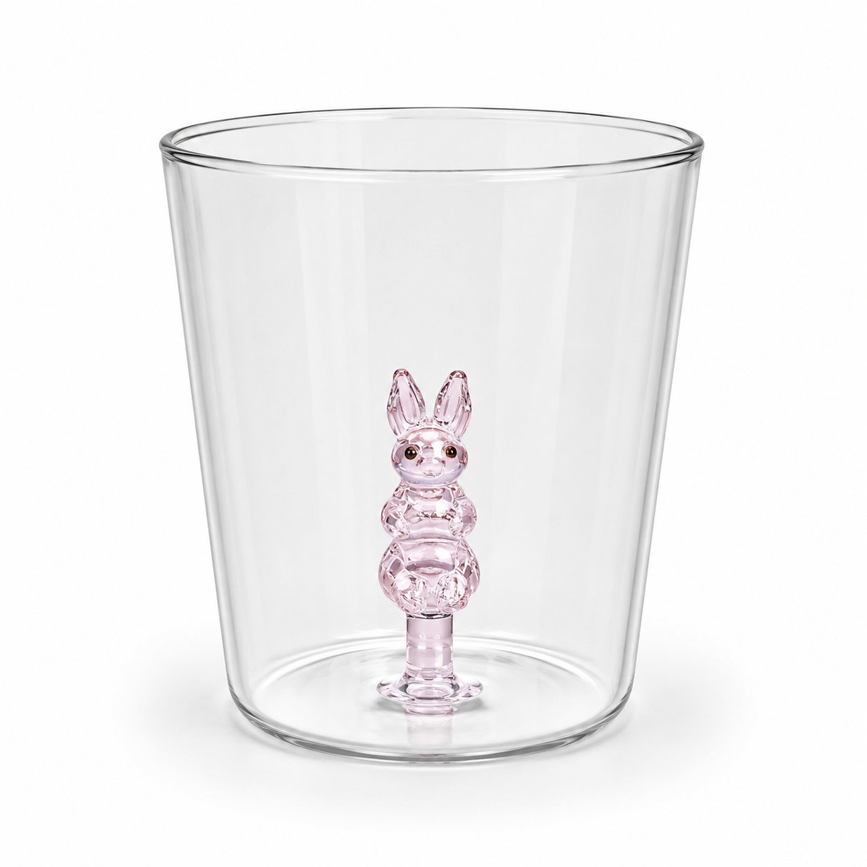 Vaso Vidrio Figura Dentro Conejo