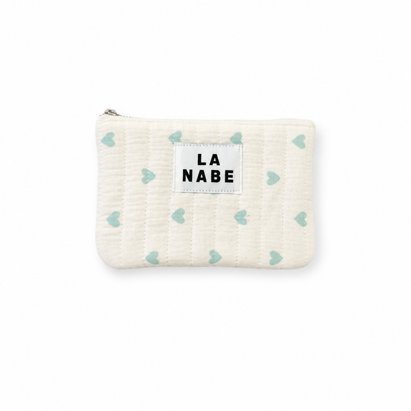 White Wallet Blue Hearts