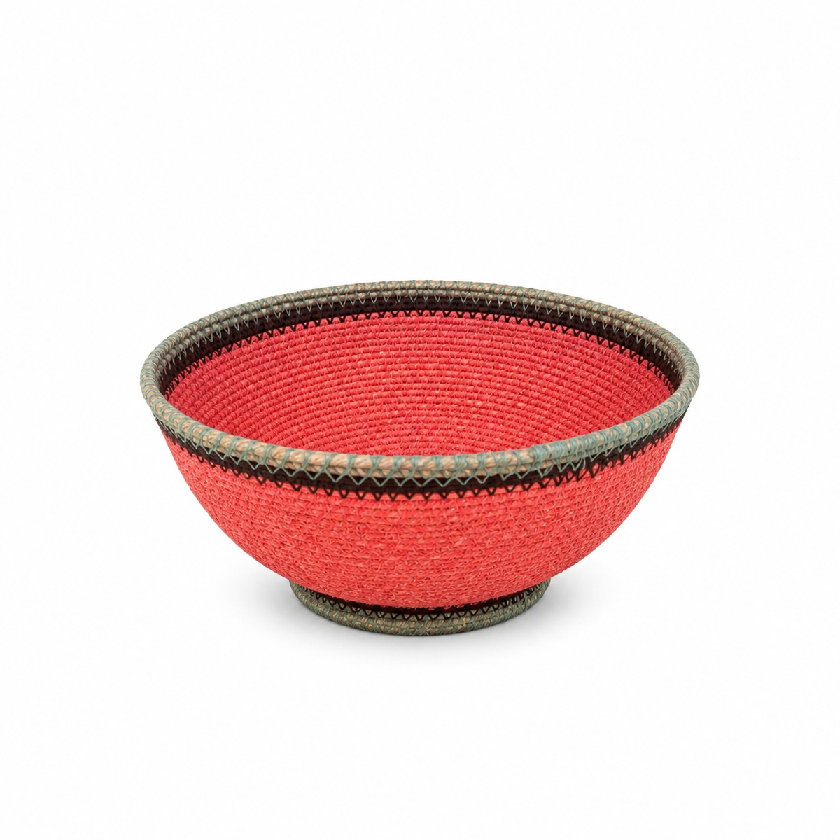 Cuenco Bowl Bol  Yute Bicolor Rosa Turquesa