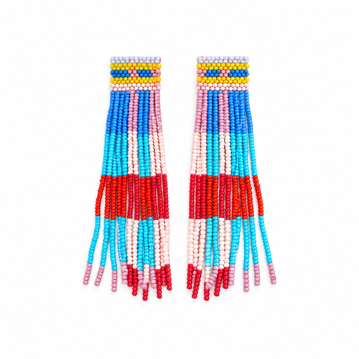 Pendientes Cuentas Cuadros Multicolor