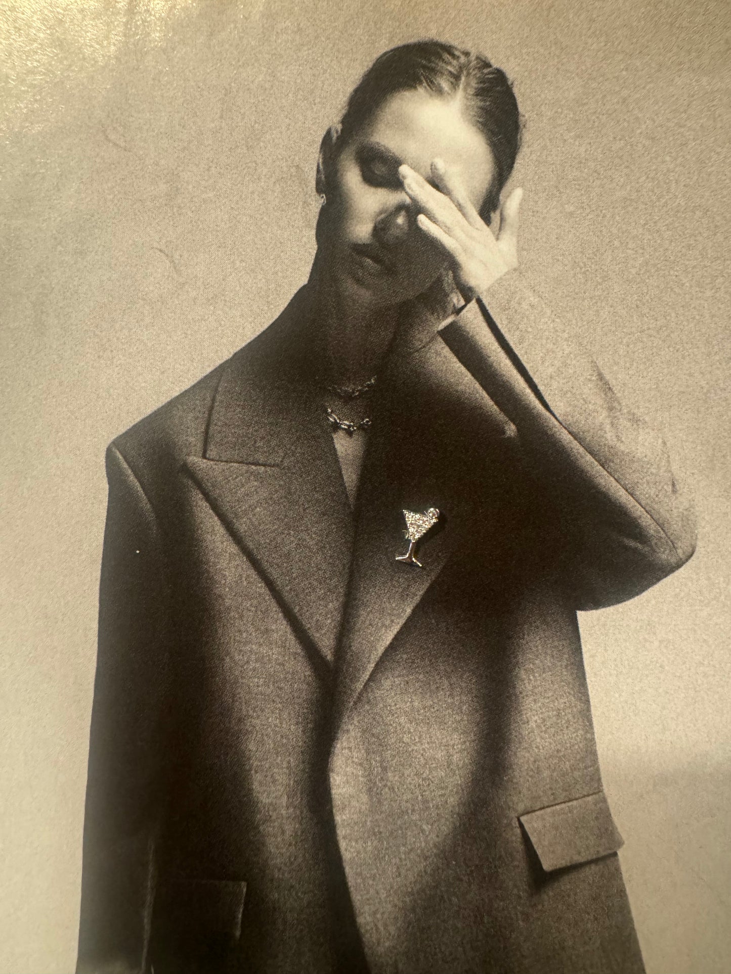 Mini Pendientes Cóctel Con Brillantes Plateado