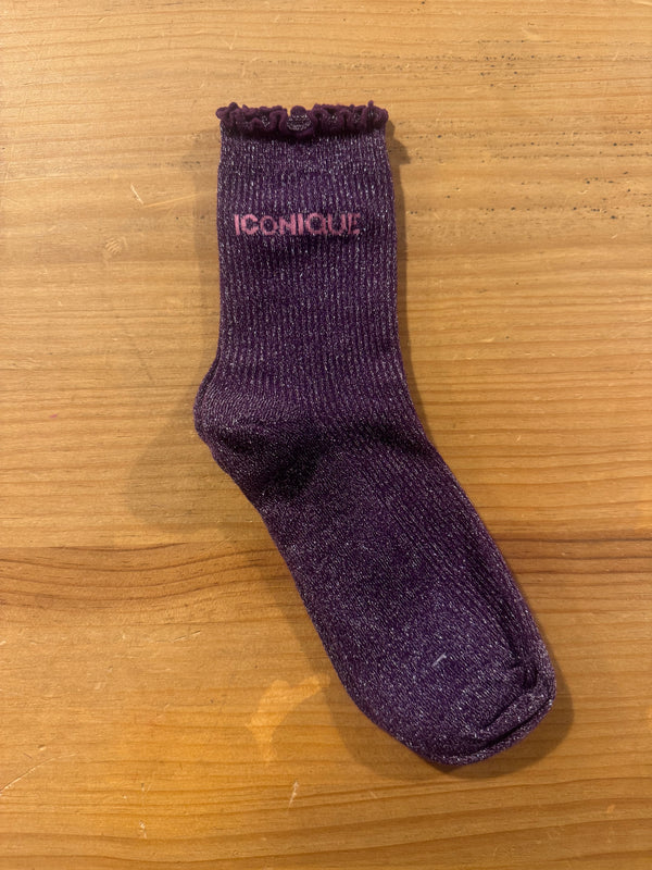 Calcetines Mujer Canalé Morado Iconique Rosa