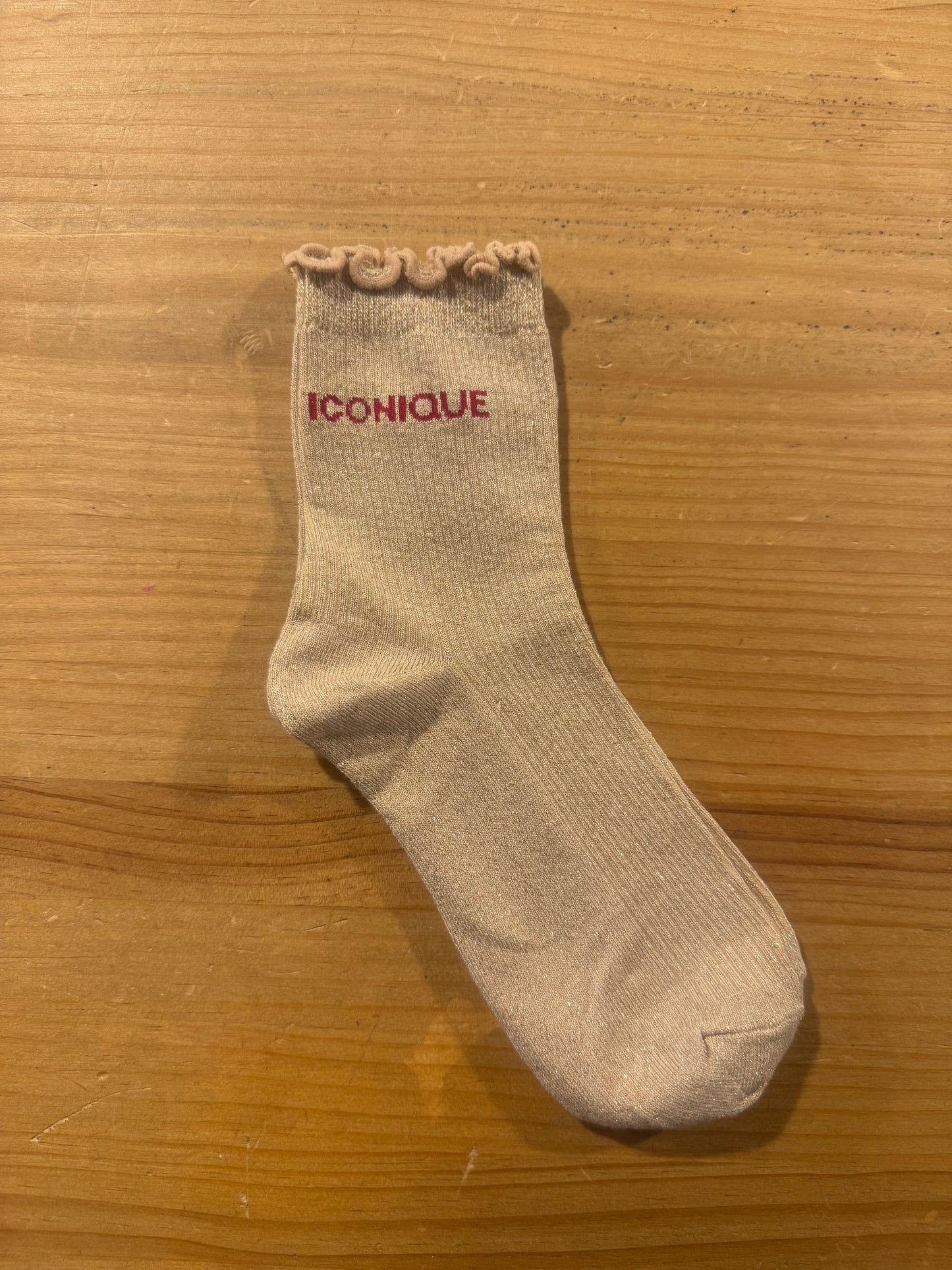 Calcetines Mujer Canalé Dorado Iconique Burdeos