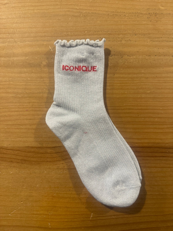 Calcetines Mujer Canalé Plateado Iconique Rojo