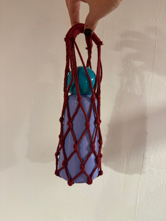 Bolsa Botella Crochet Granate