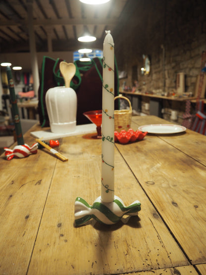 Vela de Candelabro Blanca con Guirnalda Luces Navideñas