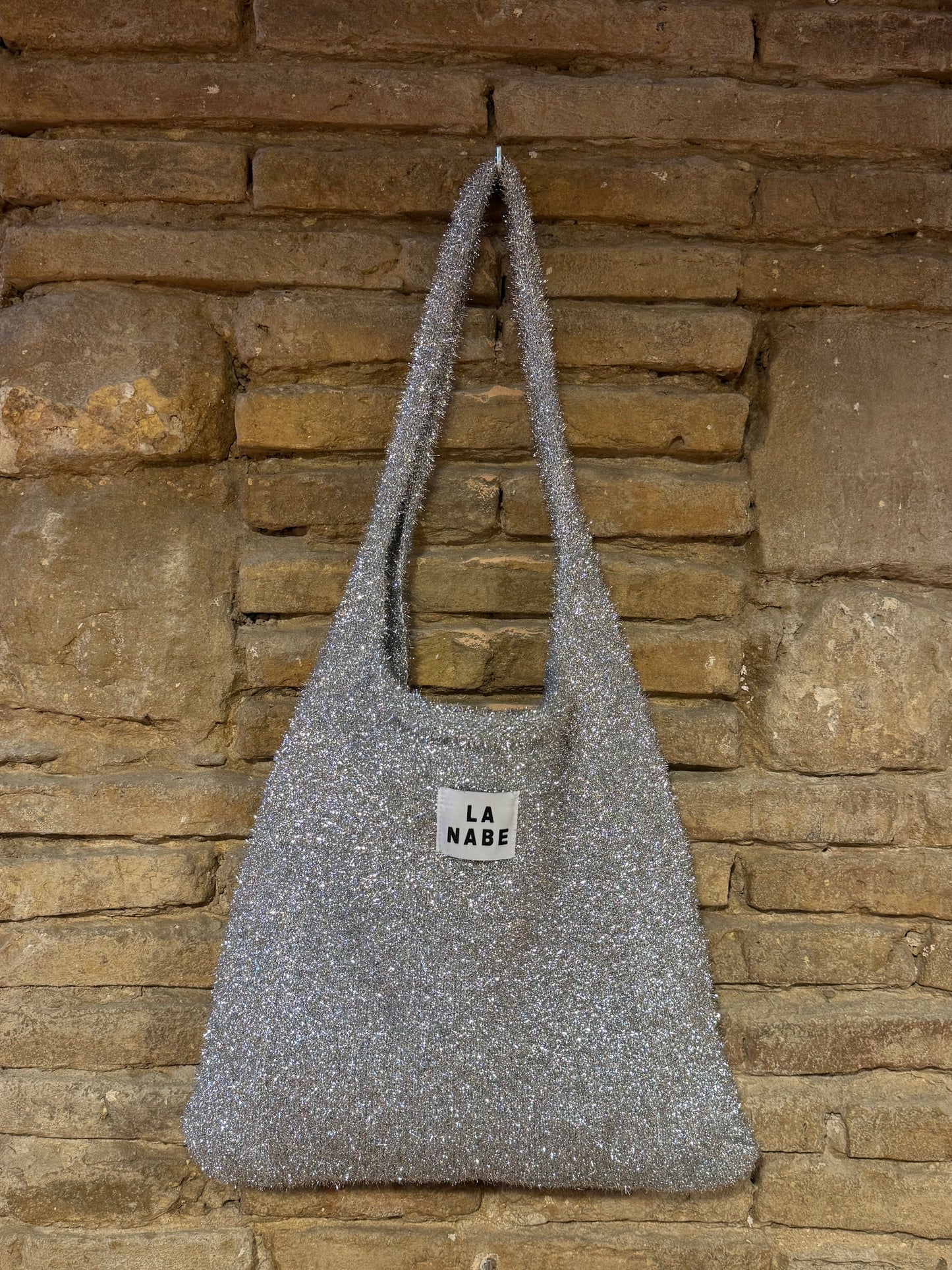 Bolso Purpurina Plateado