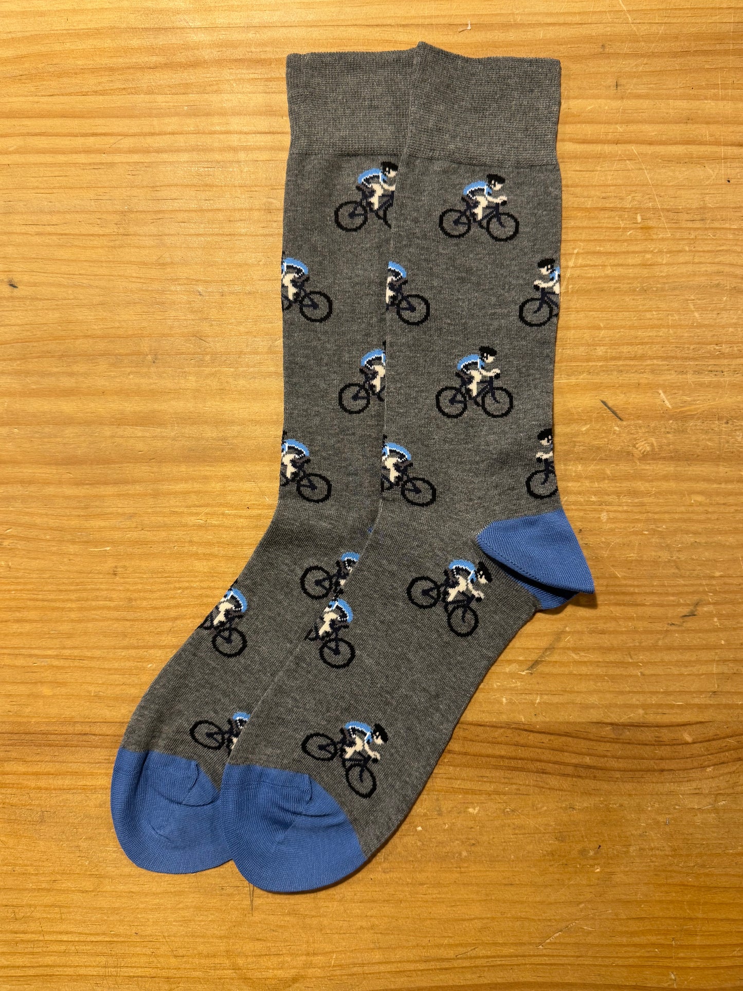 Calcetines Hombres Gris Ciclista Bicicleta