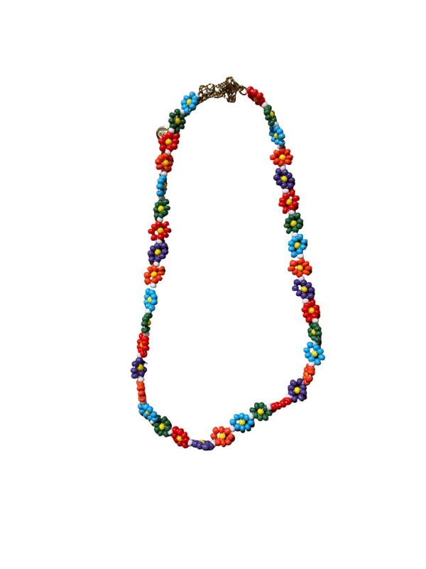 Collar Cuentas Multicolor Margaritas