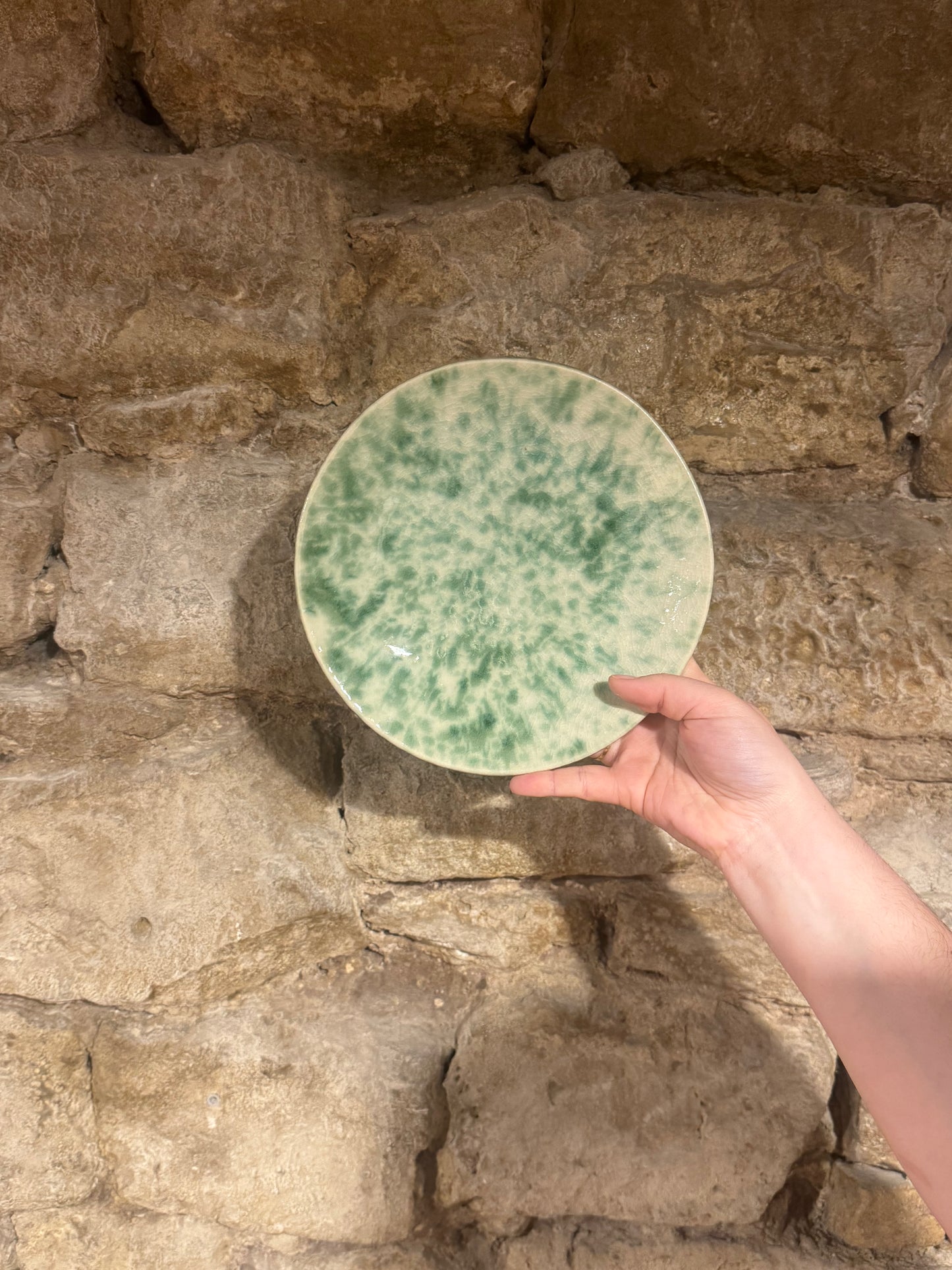 Plato Blanco Canica Verde