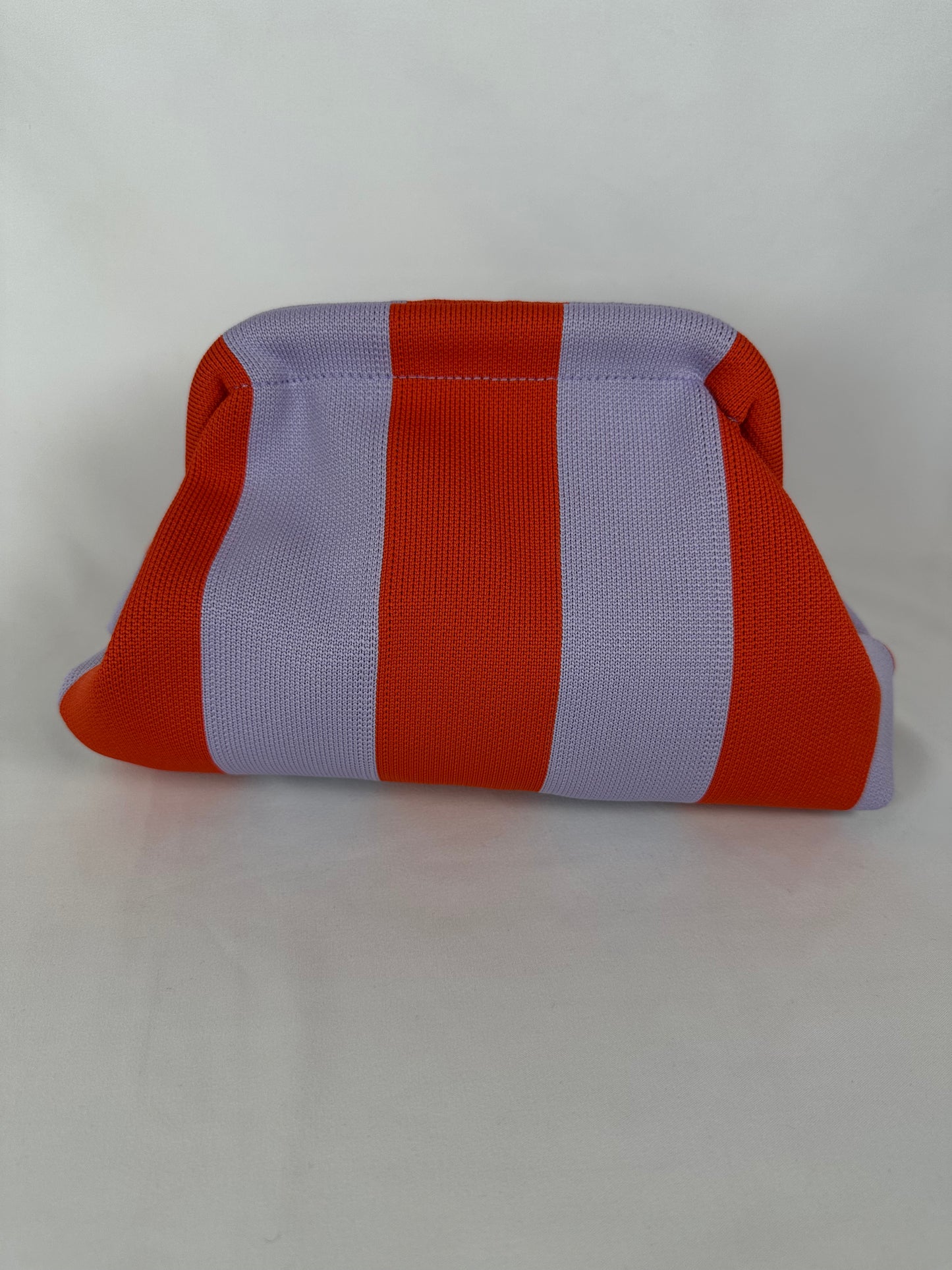 Clutch Bolso de Mano Rayas Lavanda y Rojo