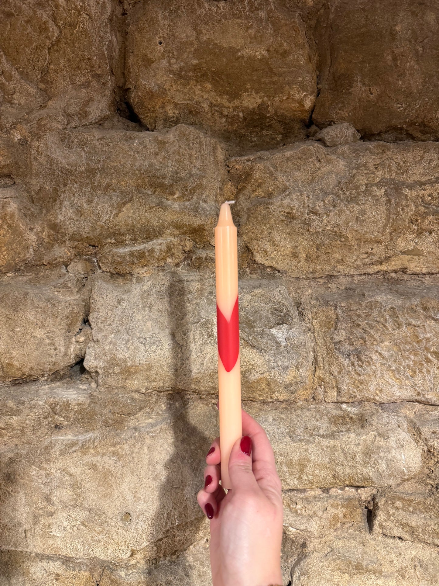 Vela de Candelabro Crudo Corazón Grande