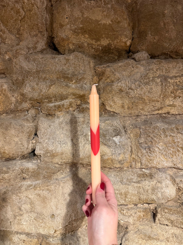 Vela de Candelabro Crudo Corazón Grande