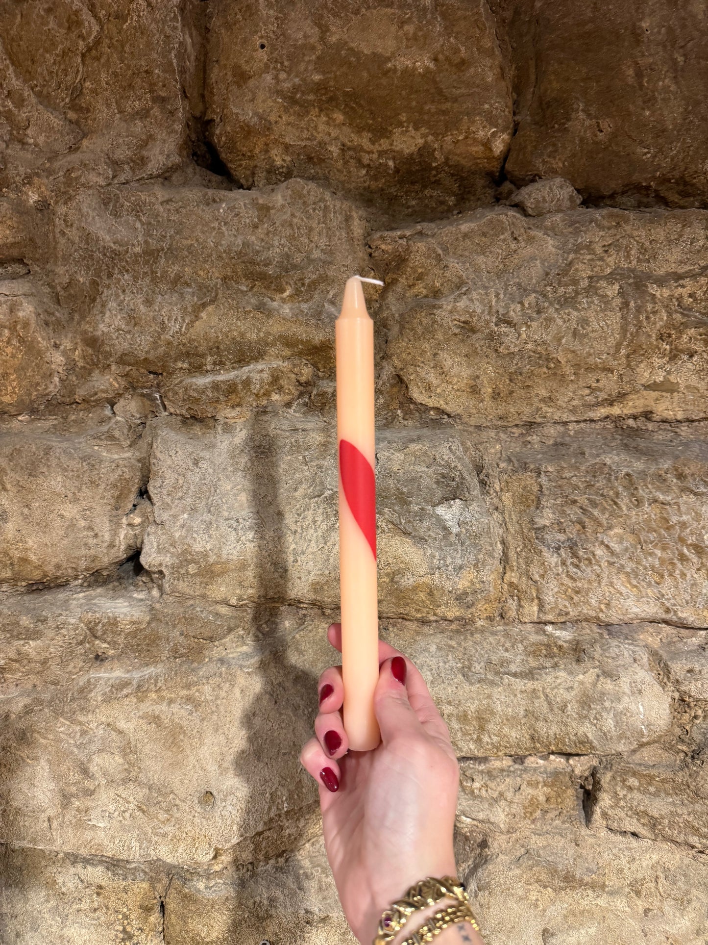 Vela de Candelabro Crudo Corazón Grande