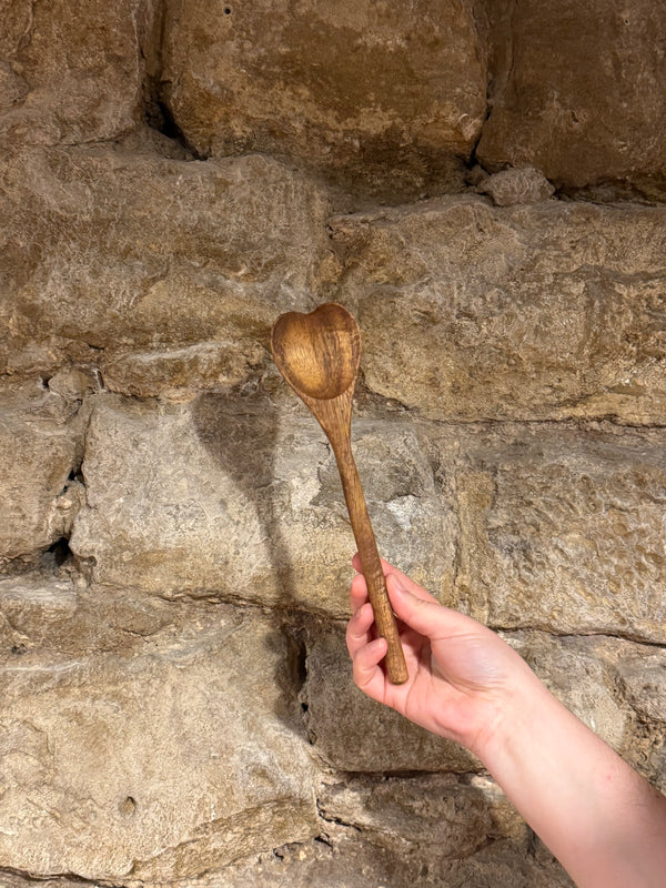 Cuchara Madera Borde Forma de Corazón