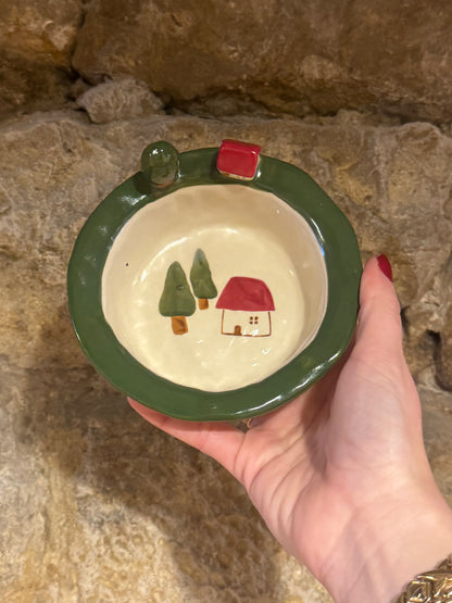 Cuenco Con Casa y Árbol