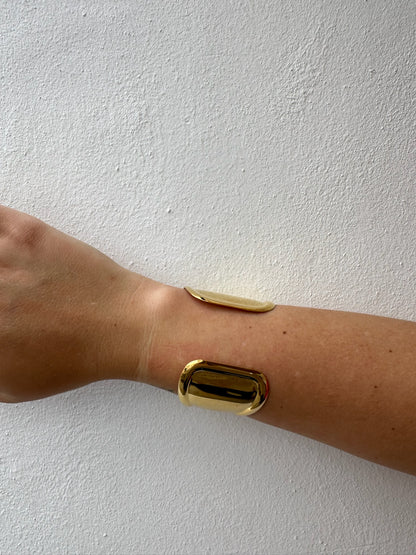 Pulsera Dorada Ancha Efecto Servilletero