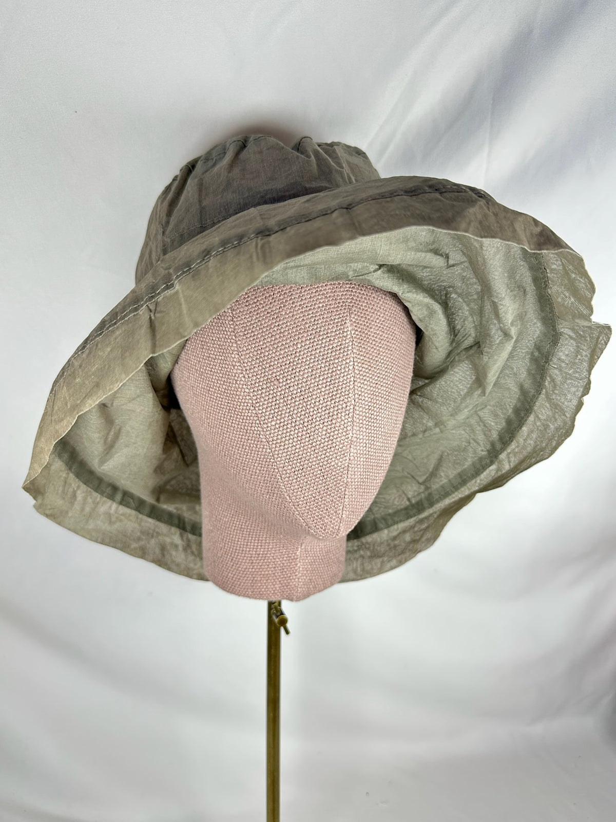 Sombrero Lino Ala Larga Verde Militar