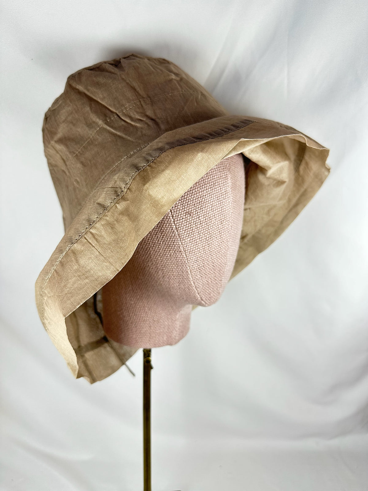 Long Brim Linen Hat Camel