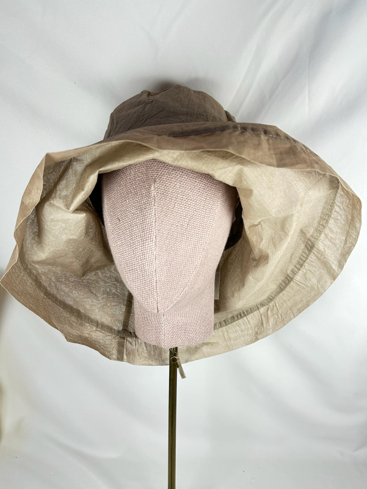 Long Brim Linen Hat Camel