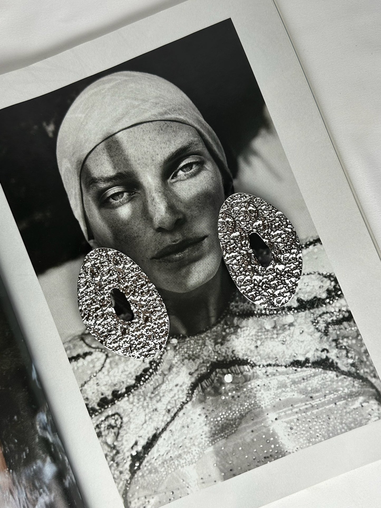 Pendientes Martilleado Plateado