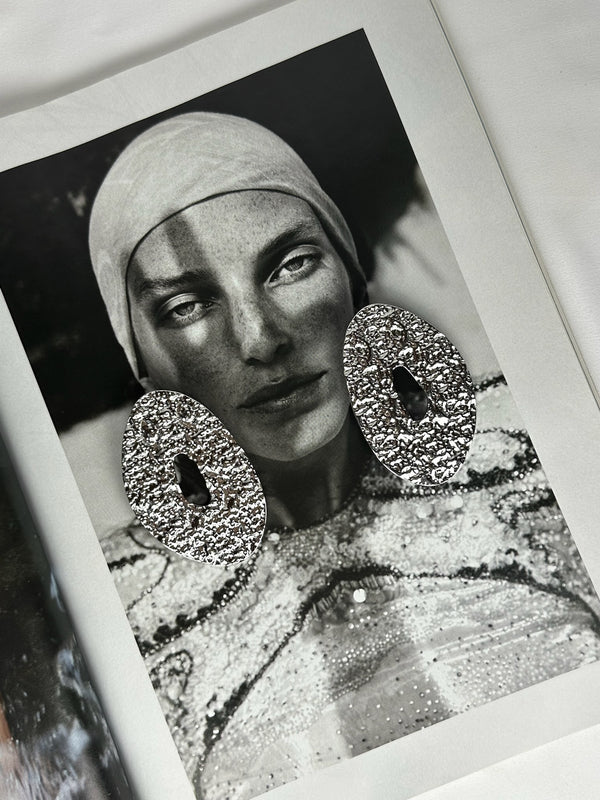 Pendientes Martilleado Plateado