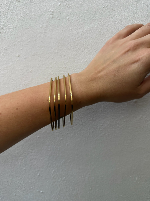 Pack 6 Pulseras Doradas Cuadrada