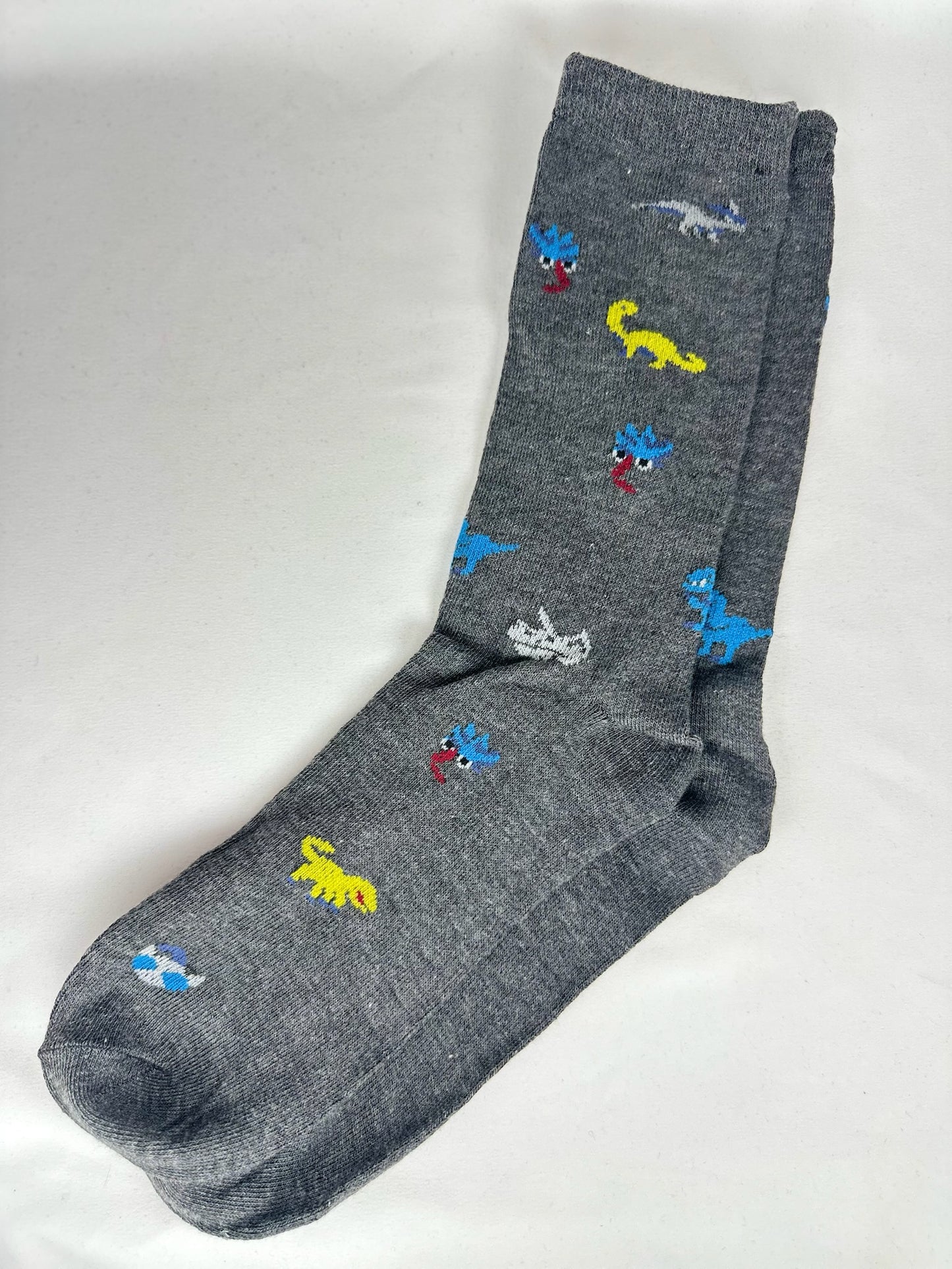 Calcetines Hombre Gris Hojas Dinosaurio
