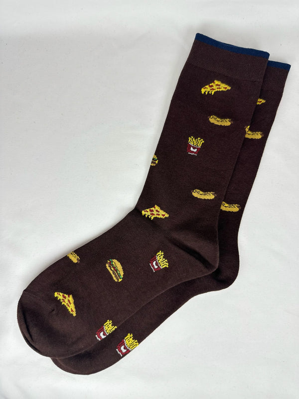 Calcetines Hombre Marrón Fast Food