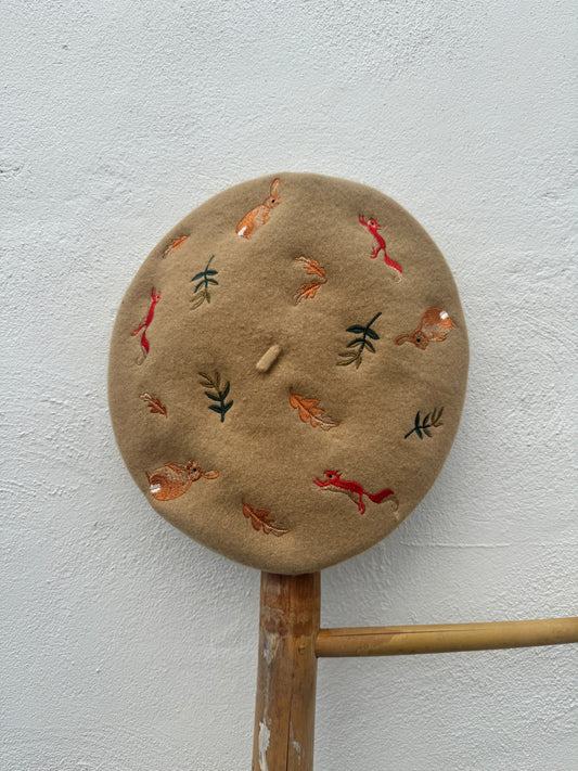 Boina Bordado Campestre Beige