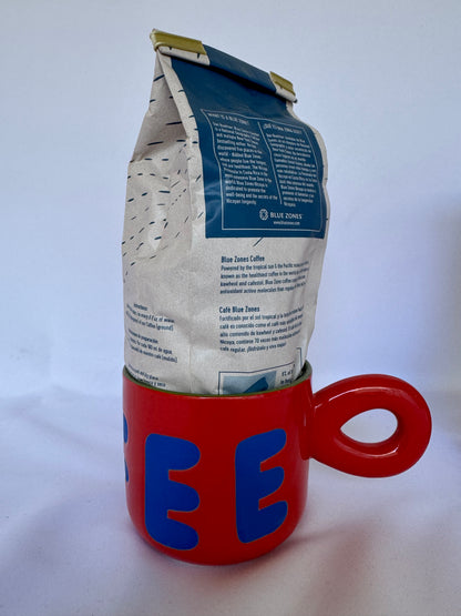 Pack Taza Coffee Roja y Azul con Café