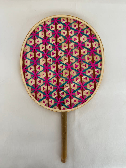 Abanico Pai Pai Mimbre Azul y Rojo