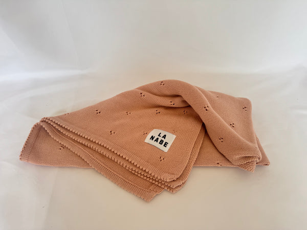 Manta Bebé Rosa Calados